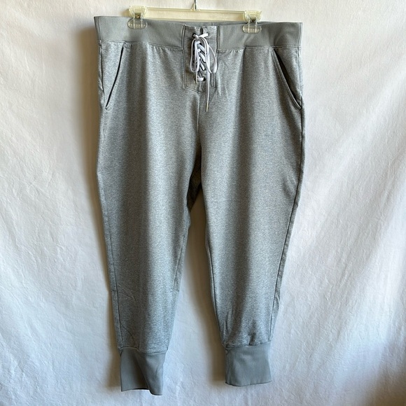 Zella super soft gray joggers with crisscross waist tie, size XL - Picture 1 of 9